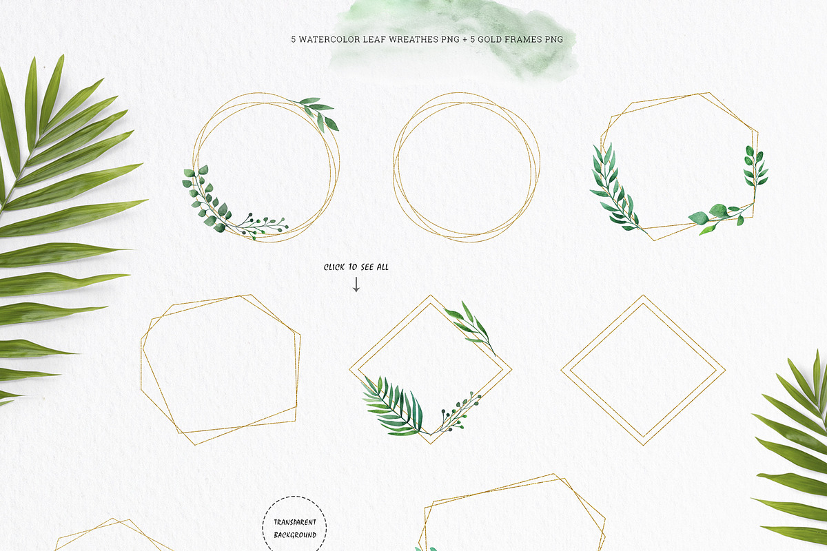 Watercolor Foliage Set, a Decorative Illustration by kate_illustration (Photo 3 of 6)