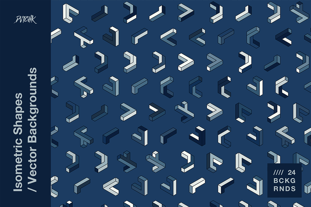 Isometric Shapes / Vector Background, a Background Graphic by dvtchk (Photo 15 of 16)