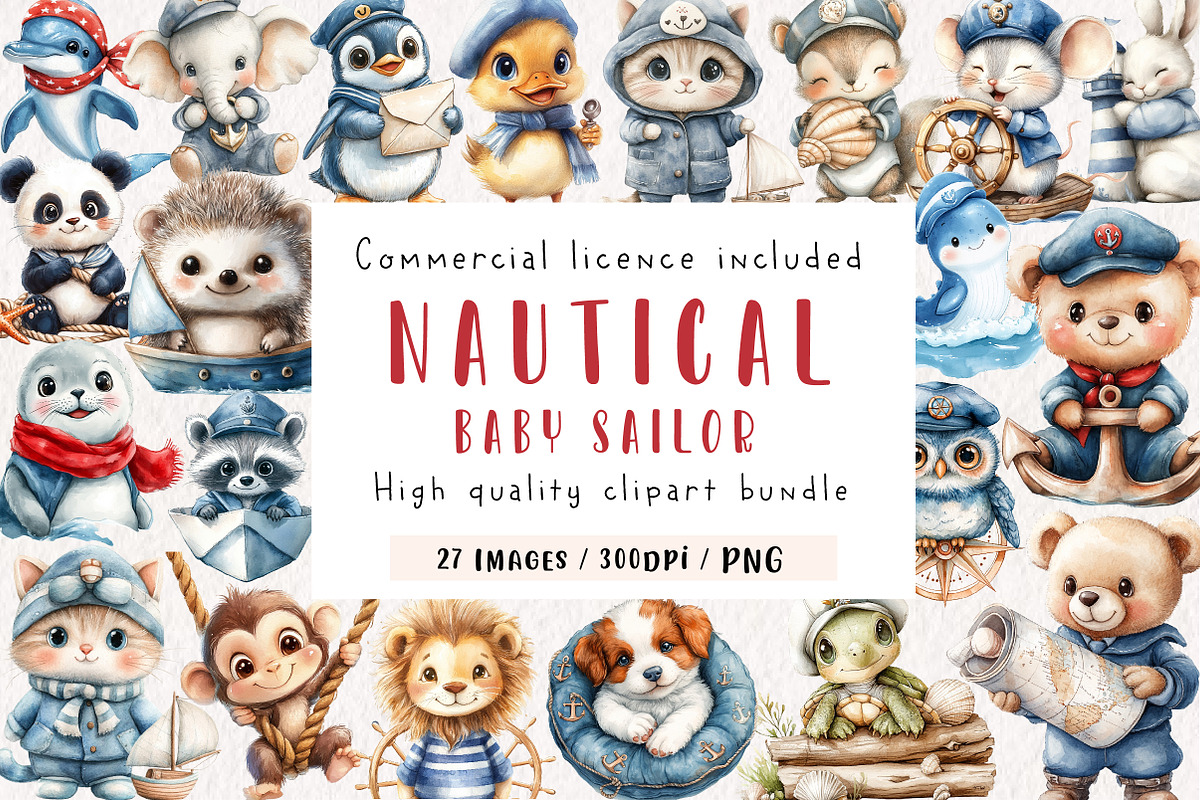 Nautical Clipart, Baby Sailor Clipar, an Illustration by CreationArt (Photo 1 of 9)