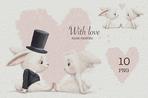 Bunny wedding. Illustration.