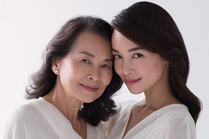 Mother and daughter embracing, showing love, closeness, and fami, a Photo by Studio ANNA
