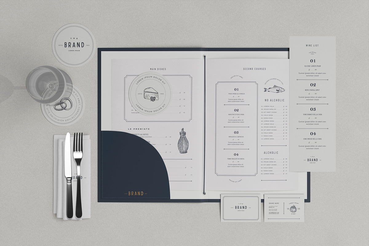 Restaurant Menu & Brand Mockup kit, a Books & Magazine Mockup by Catkie - Digital Art (Photo 9 of 9)