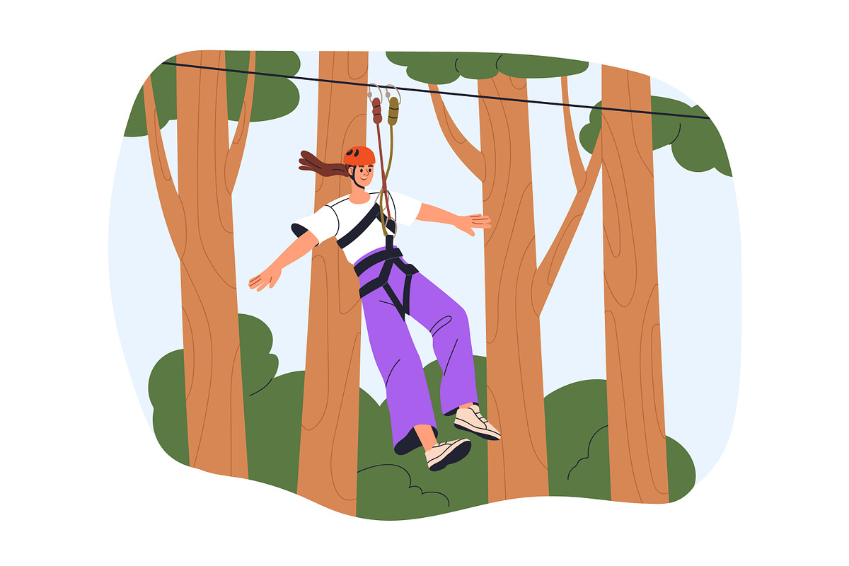 People climbing in rope park set, a Sport Illustration by Good Studio (Photo 22 of 25)