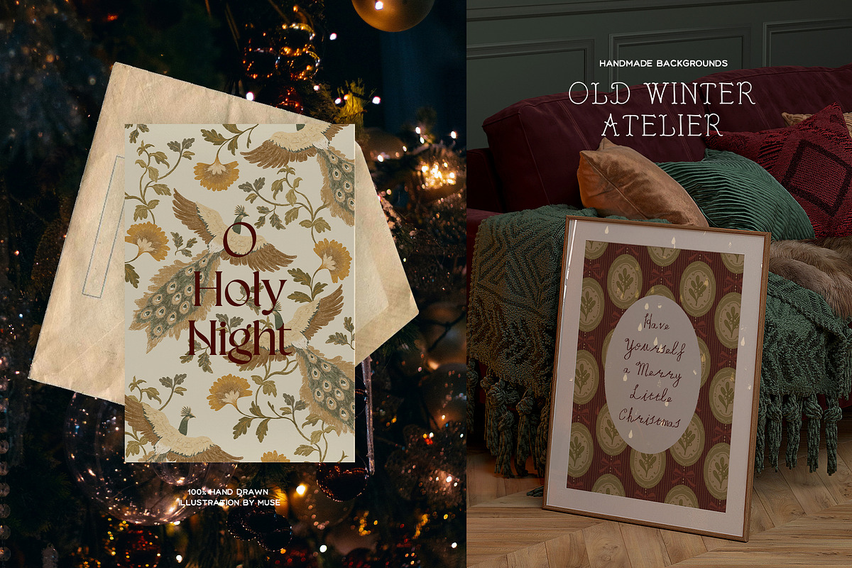 Old Winter Atelier Christmas Paper, a Background Graphic by Muse Artist (Photo 7 of 13)
