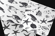 19 sea animals + patterns. Vector, an Animal Illustration by Crazy nook (Thumbnail 2 of 2)