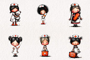 Whimsical Nurse Clipart PNG, a Seasonal Illustration by CreationArt (Thumbnail 5 of 5)
