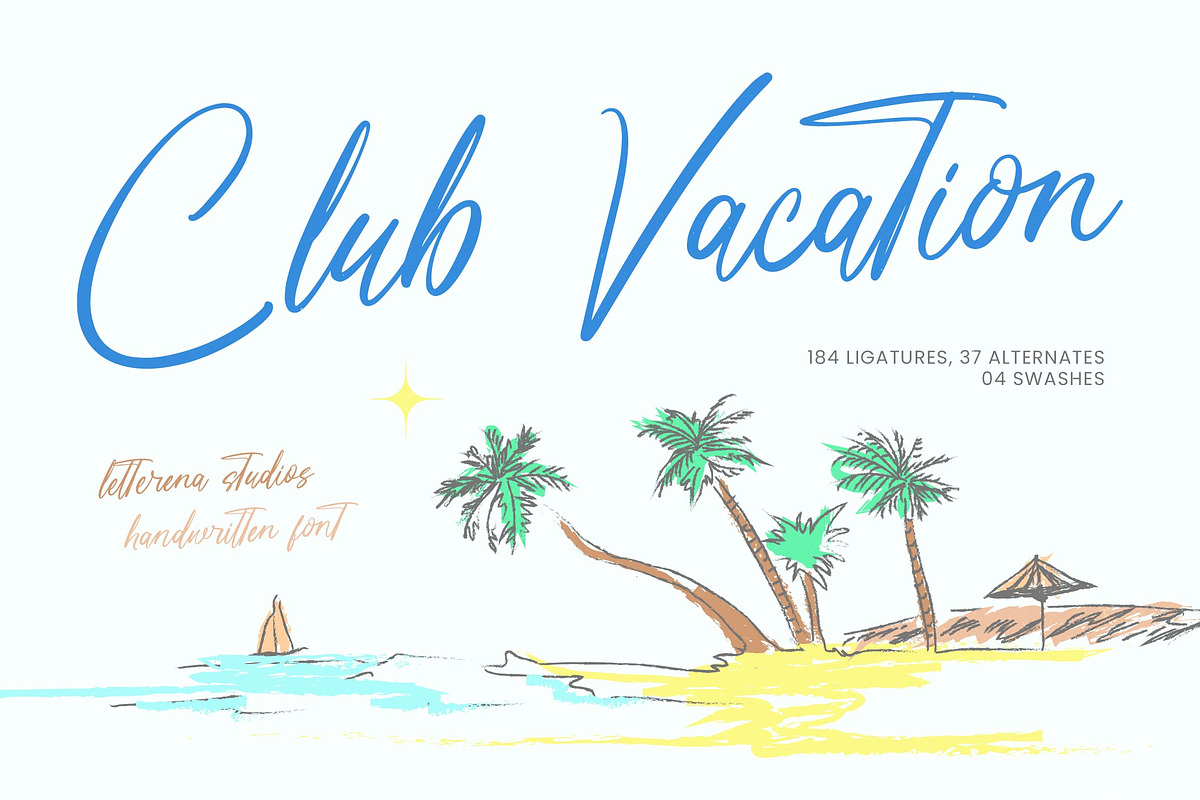Club Vacation Handwritten Font, a Script Font by Letterena Studios Script (Photo 1 of 15)