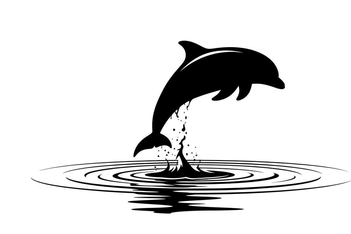 dolphin jumping silhouettes, an Illustration by Amazin_art (Photo 30 of 31)