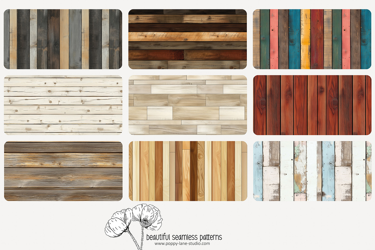 80 wood plank seamless pattern, a Pattern Graphic by Poppy Lane Studio (Photo 4 of 11)
