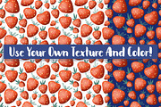 Strawberry Clipart And Patterns, a Pattern Graphic by RabbitAndPencil (Thumbnail 4 of 8)