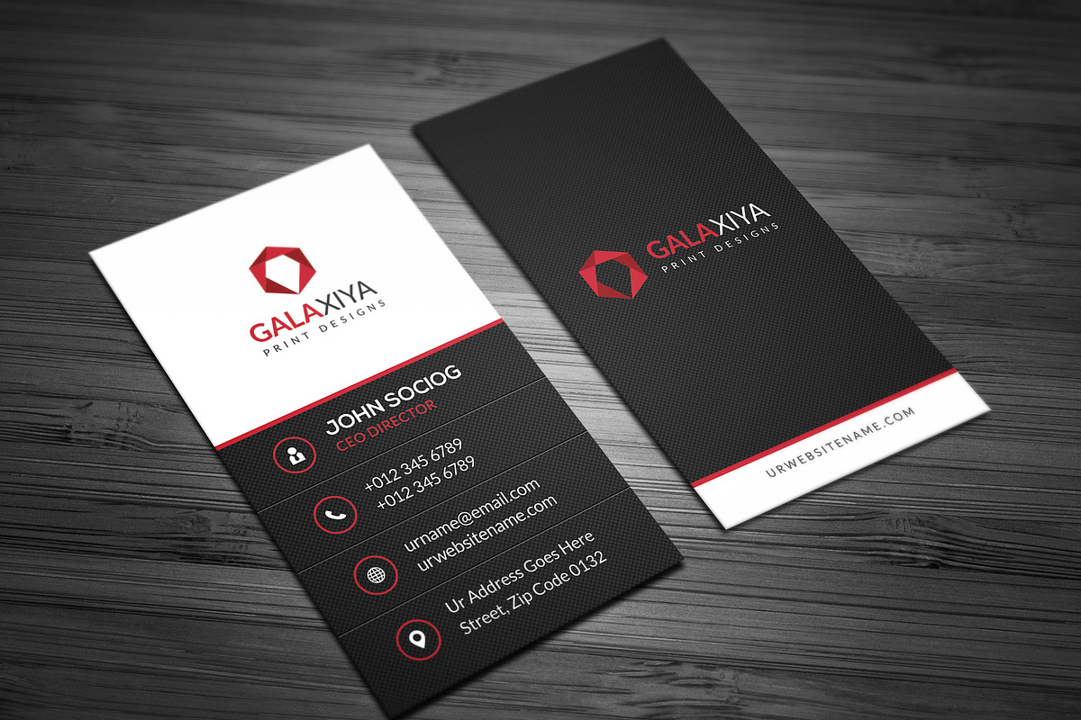 Modern Vertical Business Cards, a Business Card Template by Galaxiya (Photo 4 of 8)