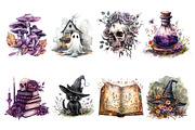 Whimsigoth Halloween Clipart Bundle, a Decorative Illustration by Moon Studio (Thumbnail 3 of 5)