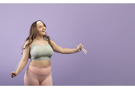 Surprised happy excited plus size, a Person Photo by Prostock-Studio
