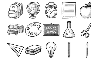 School Supplies Set, an Object Graphic by nikagraphic