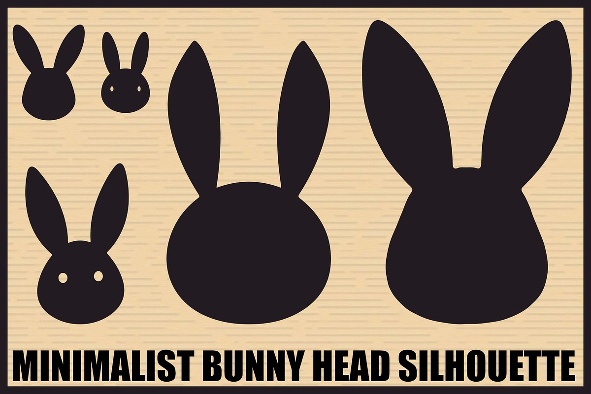 Cute Bunny Head Silhouette Set, an Illustration by BIPLOB EXPERT (Photo 1 of 7)