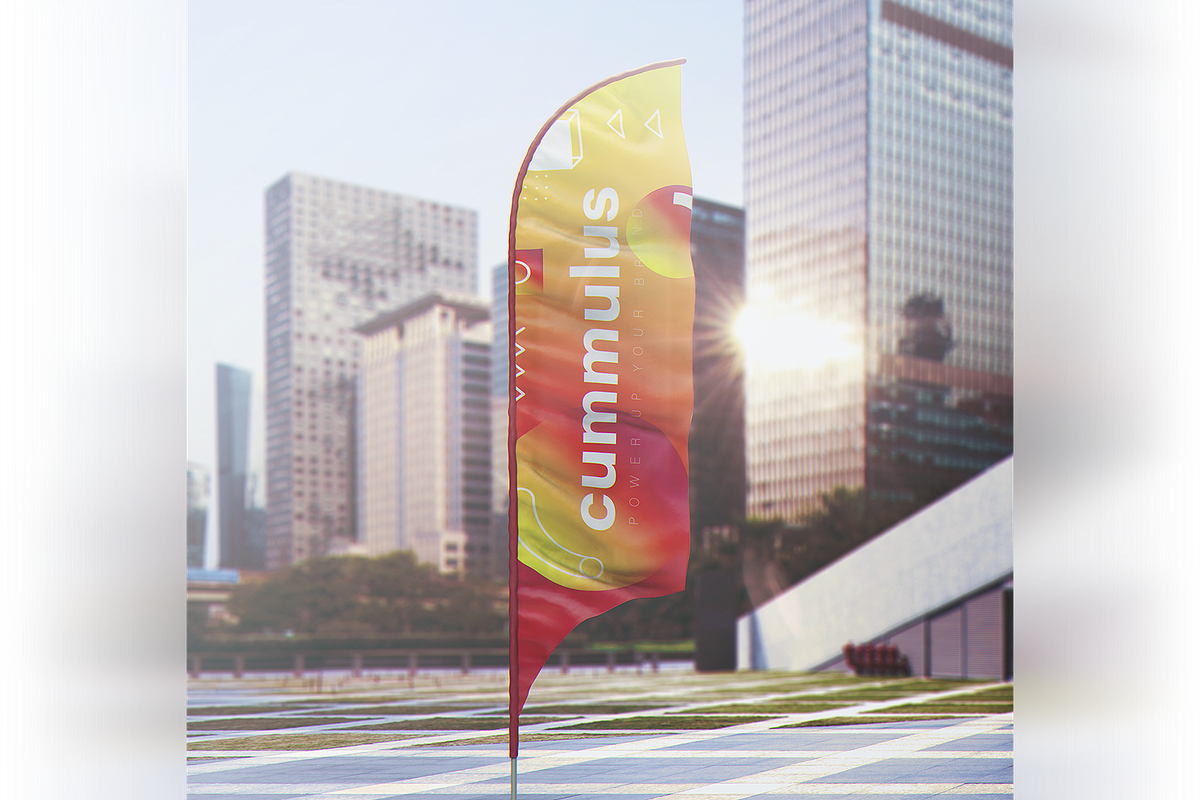 Quill Feather Bow Sail Flag MockUp, an Advertising Mockup by coloformia (Photo 6 of 15)