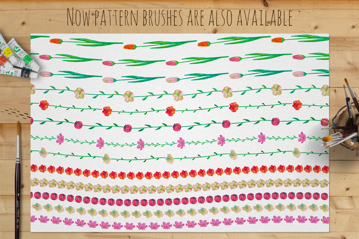 Watercolor Art & Pattern Brushes preview 4