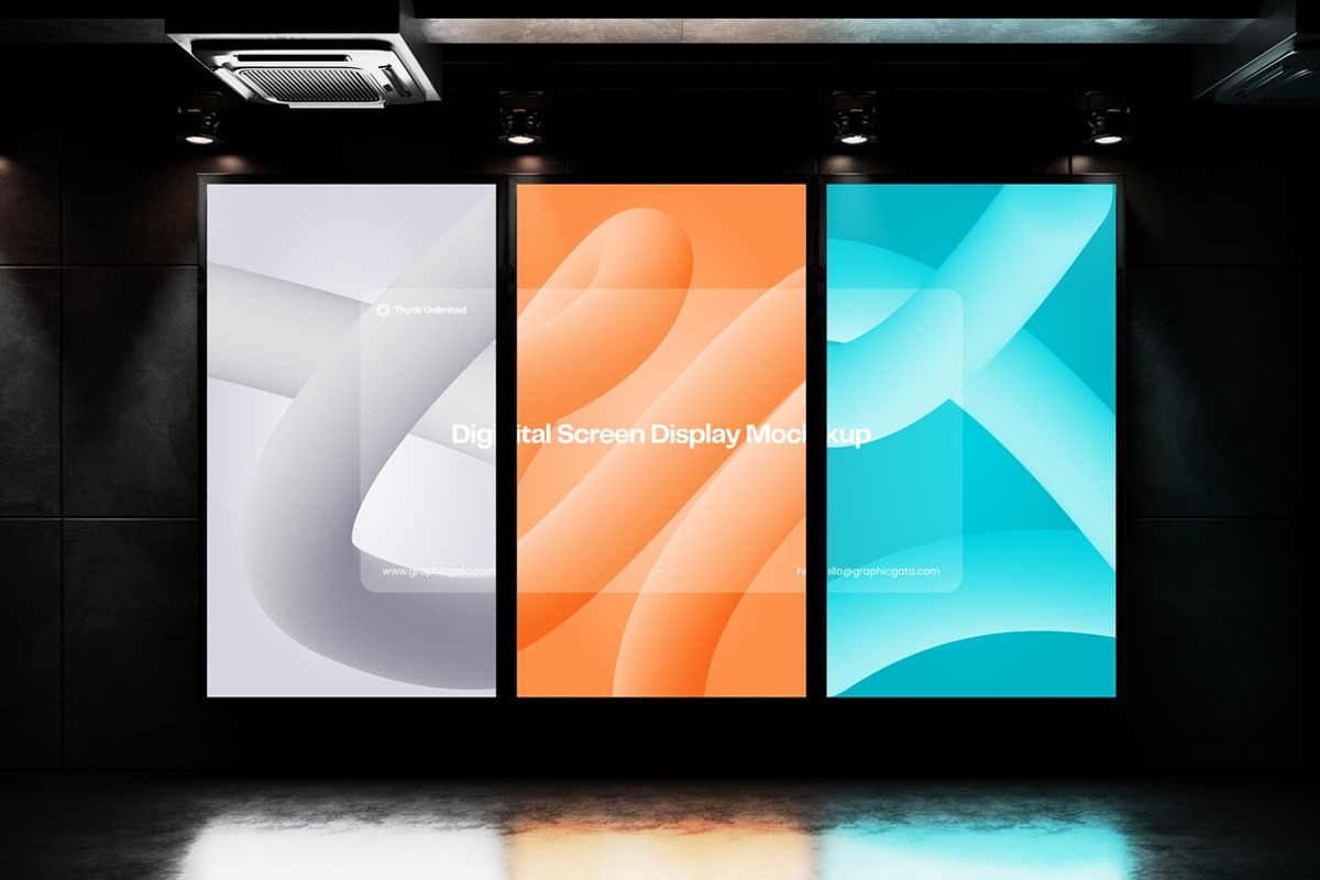 Vertical Digital Screens Mockup, an Advertising Mockup by PixelPiknik (Photo 2 of 4)