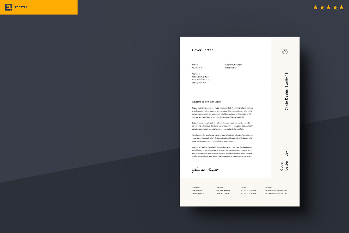 Circle Resume and Letter, a Resume Template by Egotype (Photo 8 of 9)