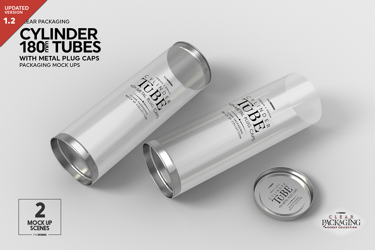 180mm Cylinder Tube Packaging Mockup, a Cups & Container Mockup by INCDesign (Photo 1 of 12)