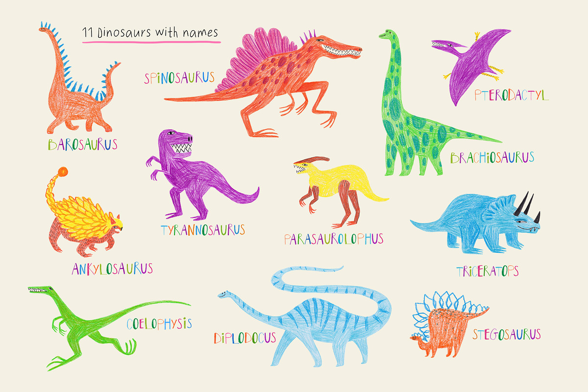 Dinosaurs. For kids small and big., an Animal Illustration by Annakniaz (Photo 3 of 13)