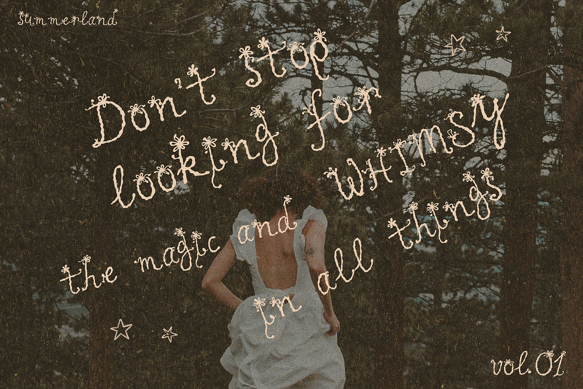 Hand Drawn Floral Whimsy Script Font, a Handwritten Font by Laras Wonderland (Photo 9 of 16)