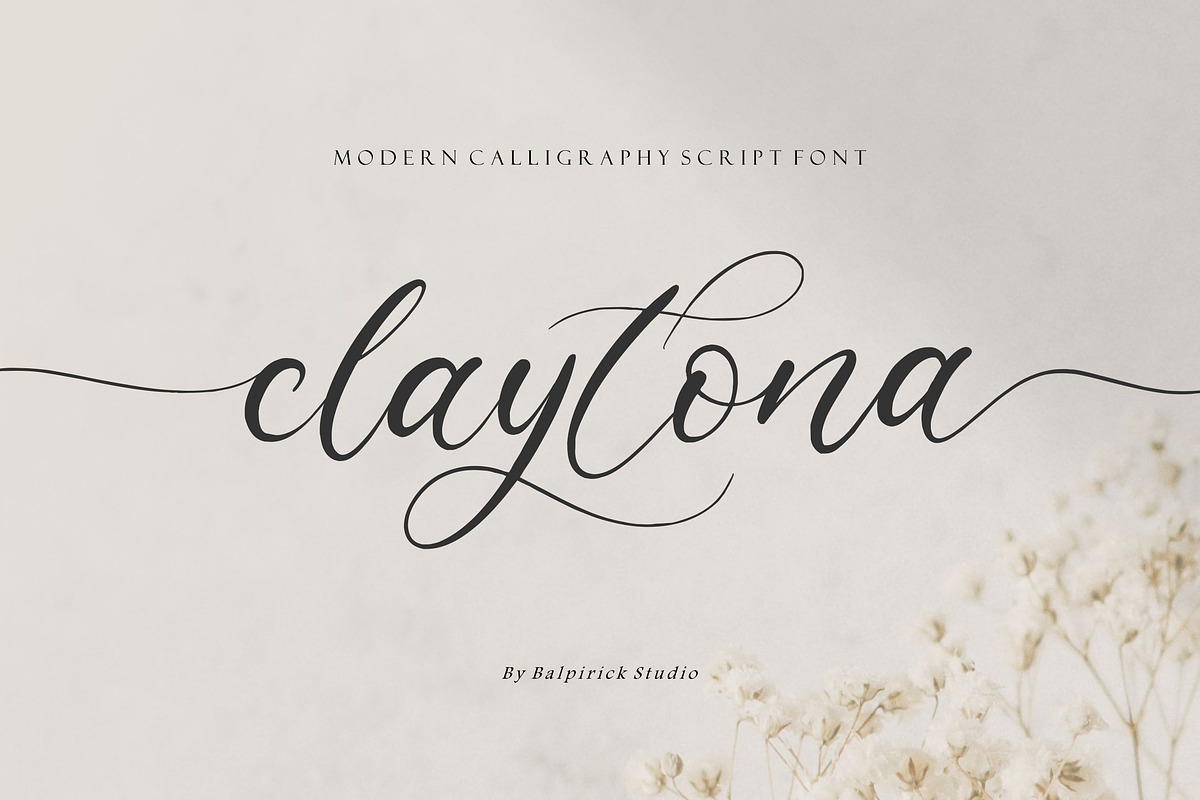 Claytona - Modern Calligraphy Script, a Script Font by Balpirick Studio (Photo 1 of 7)