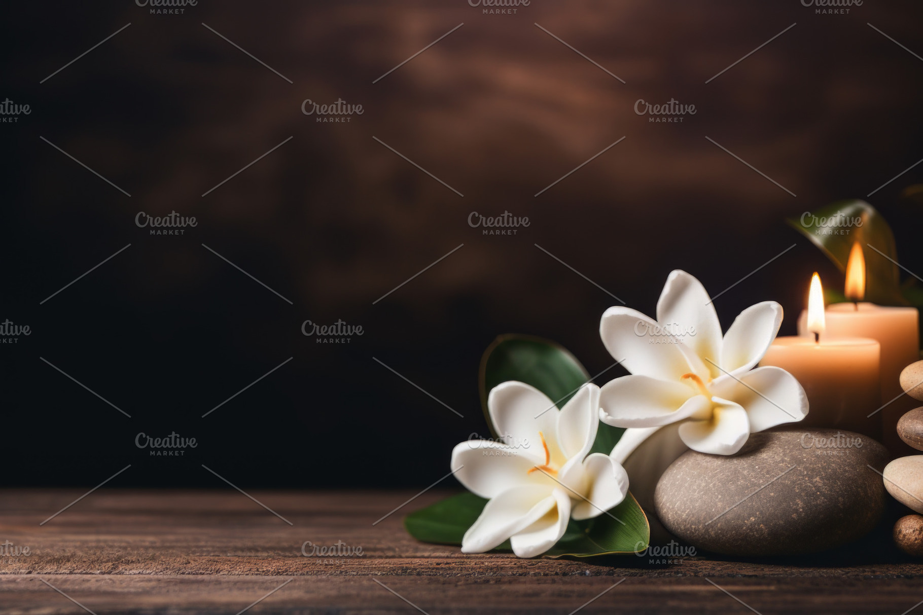 Spa Ambiance with Candle and Orchids, an Abstract Photo by Natalia Klenova's Shop