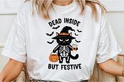 Sarcastic Halloween Cat Dead Inside, an Illustration by DreamCafeArt (Thumbnail 2 of 7)