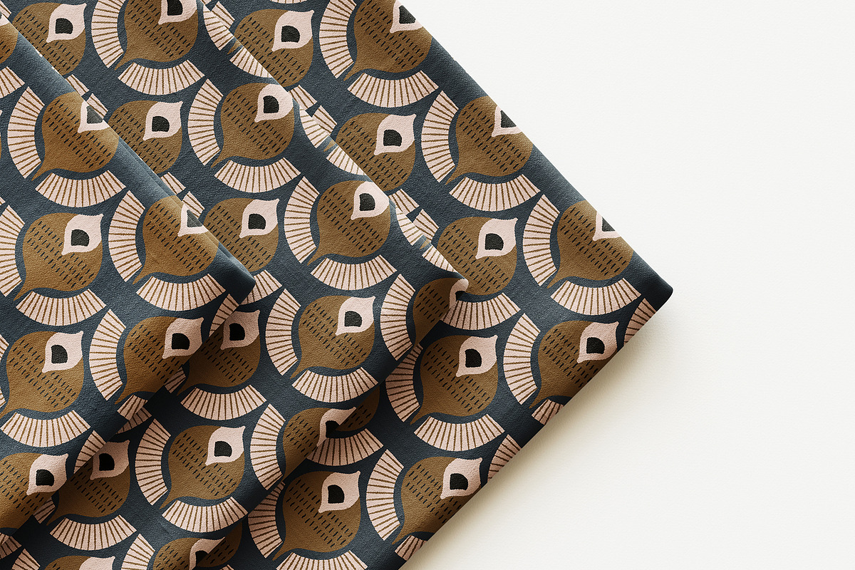 70's Retro Damask Geometric Pattern, a Pattern Graphic by StudioGlouna (Photo 2 of 9)