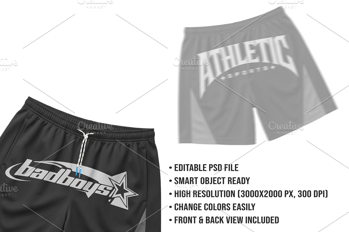 Sports Shorts Mockup Editable PSD, a Bottom Mockup by std.badboy (Photo 4 of 4)