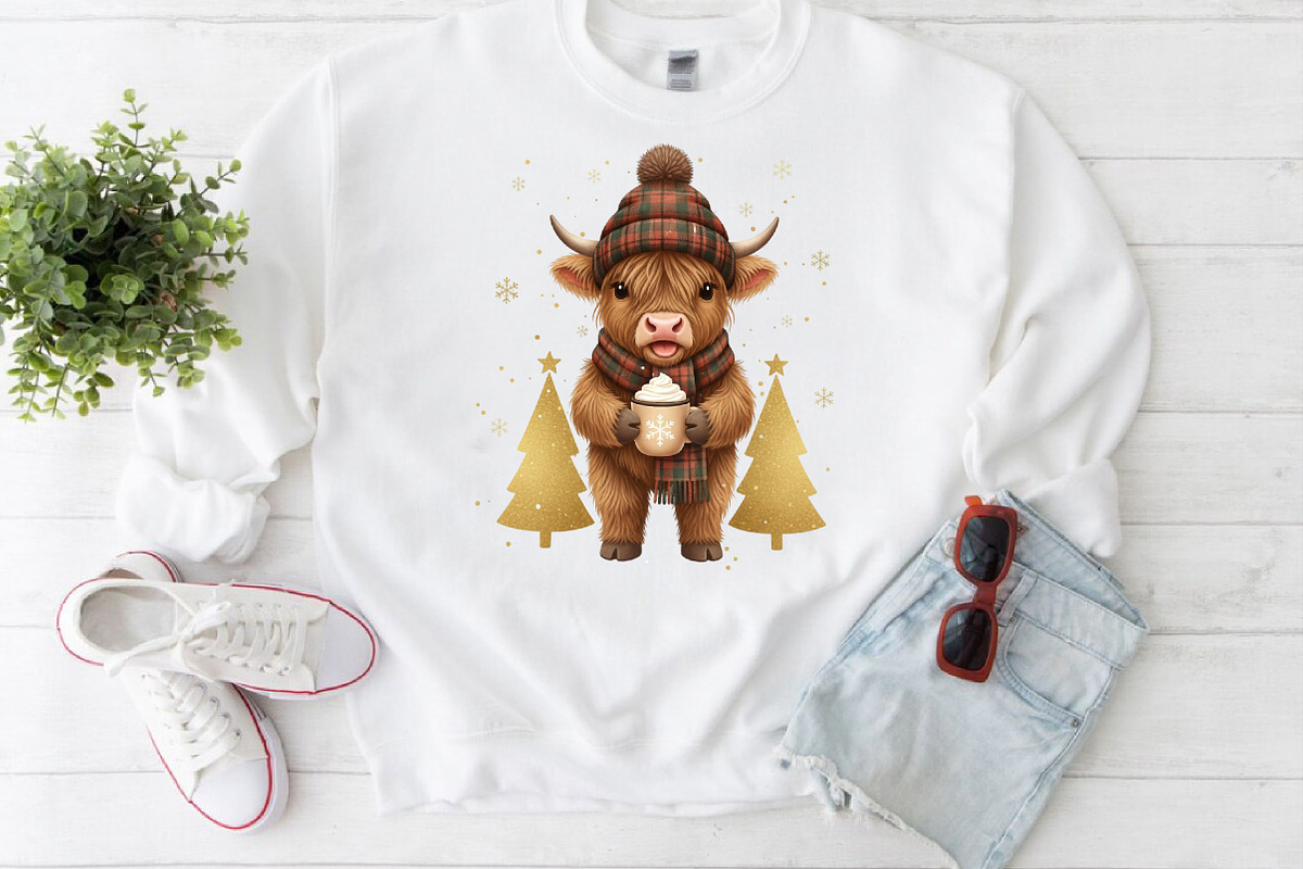Highland Cow Christmas Winter PNG, an Illustration by Craft Nest (Photo 5 of 6)