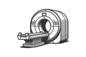 MRI Scanner Medical Imaging Machine, a Healthcare Illustration by AlexArt