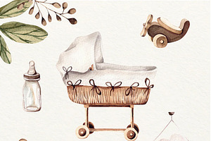 Watercolor Newborn Clipart