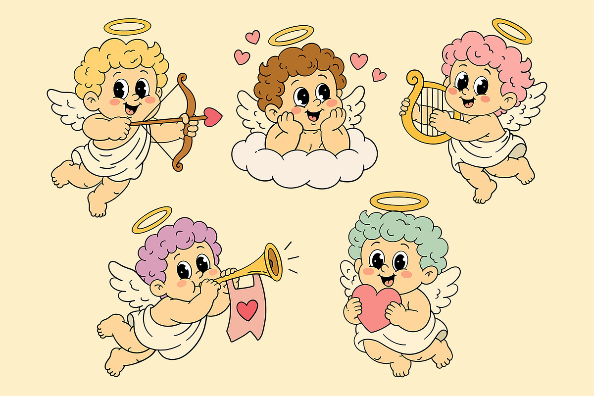 Love & Cupid Clipart Collection, a Decorative Illustration by Alina Sh (Photo 3 of 8)