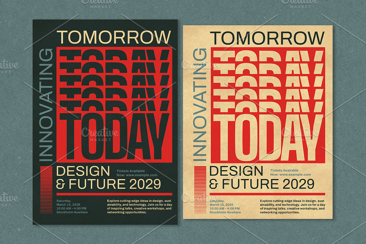 Swiss Style Poster Bundle, a Flyer Template by Black Cat Studio (Photo 2 of 8)