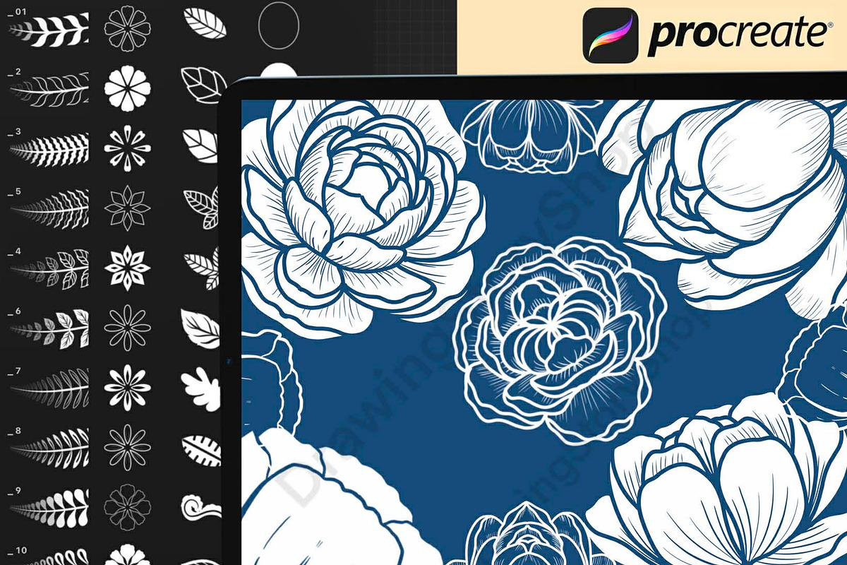 245 Procreate Floral Brushes Set, a Brush Add-On by DrawingStoryShop (Photo 6 of 7)