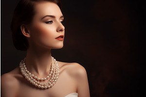 Woman Pearls Jewelry Lady. Generate