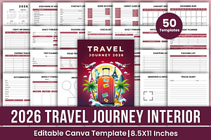 2026 Travel Journey Canva Kdp, a Stationery Template by Mustafiz