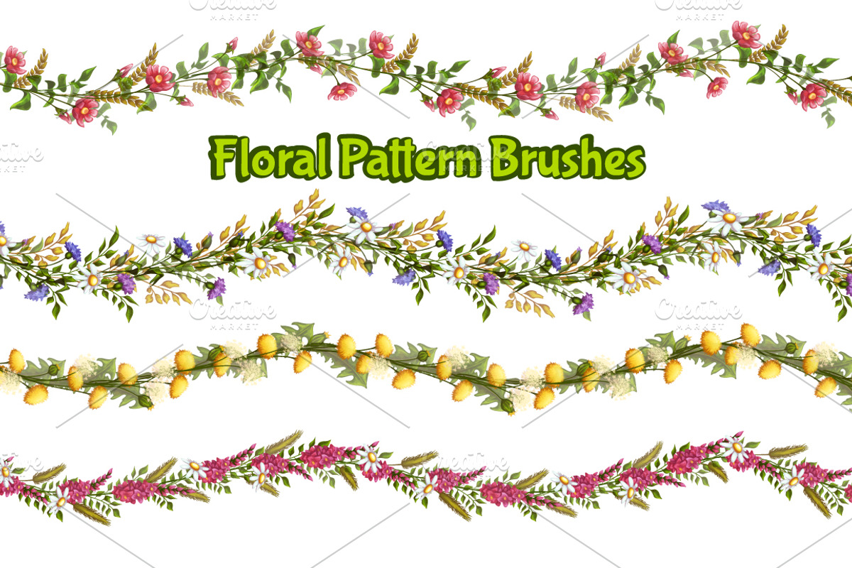 Floral vector brushes preview 3