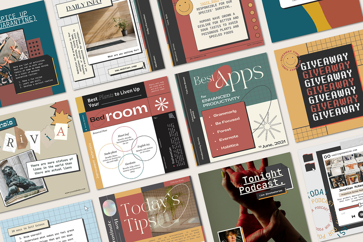 Instagram Engagement Retro CANVA, a Social Media Template by Analogi Studio (Photo 18 of 24)