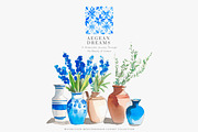 greek clipart mediterranean set, a Decorative Illustration by Patishop Art (Thumbnail 5 of 10)