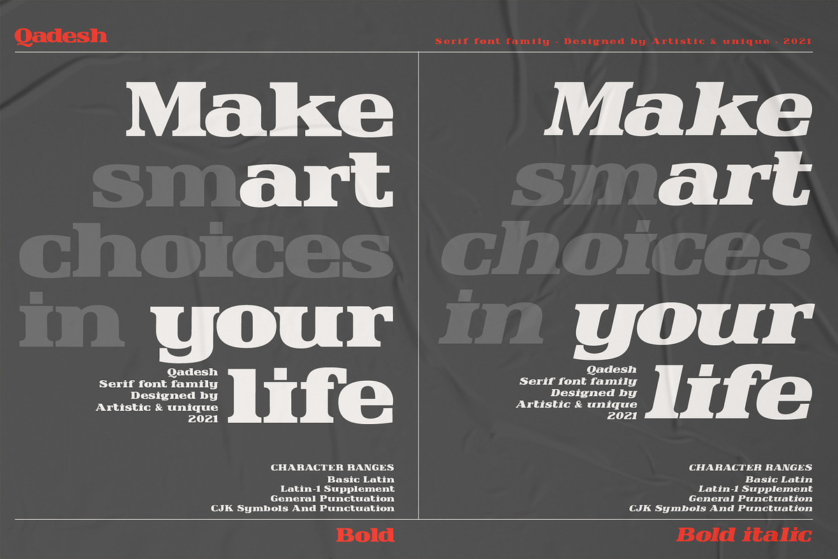 Qadesh - Serif font family, a Serif Font by Artistic & Unique (Photo 13 of 15)