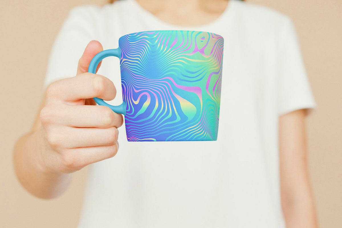 Vector Unicorn Holographic Patterns, a Background Graphic by Kseniya-Omega (Photo 4 of 5)