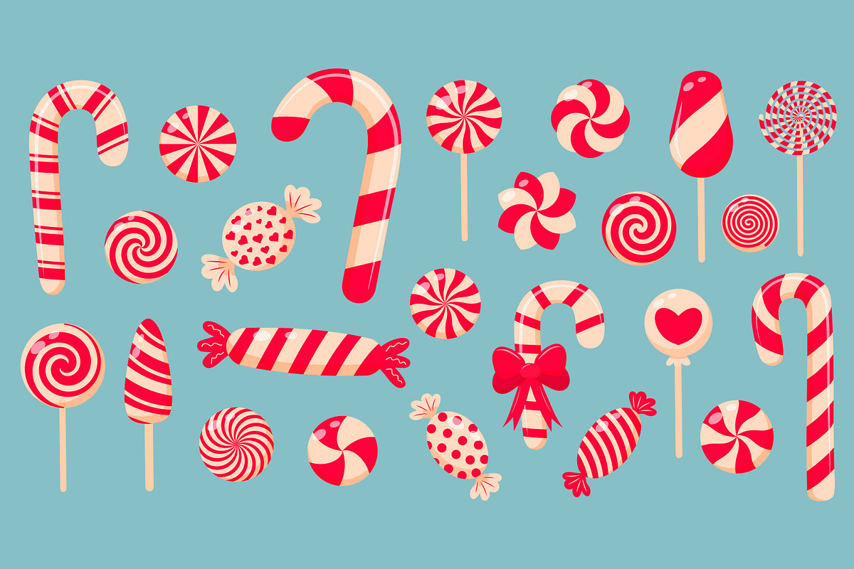 Christmas candy set, a Decorative Illustration by JulyGart (Photo 2 of 4)