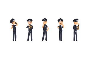 Man Police Officer in Uniform Eat, a Person Illustration by TopVectors