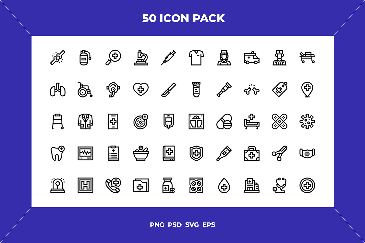 Hospital icons, an Outline Icon by Wencory (Photo 1 of 2)