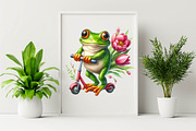 Spring Frog  Sublimation Clipart Bun, an Illustration by SVGArt (Thumbnail 7 of 7)