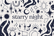 Starry Night Vector Graphics, an Object Graphic by Sydney Paige (Thumbnail 1 of 4)