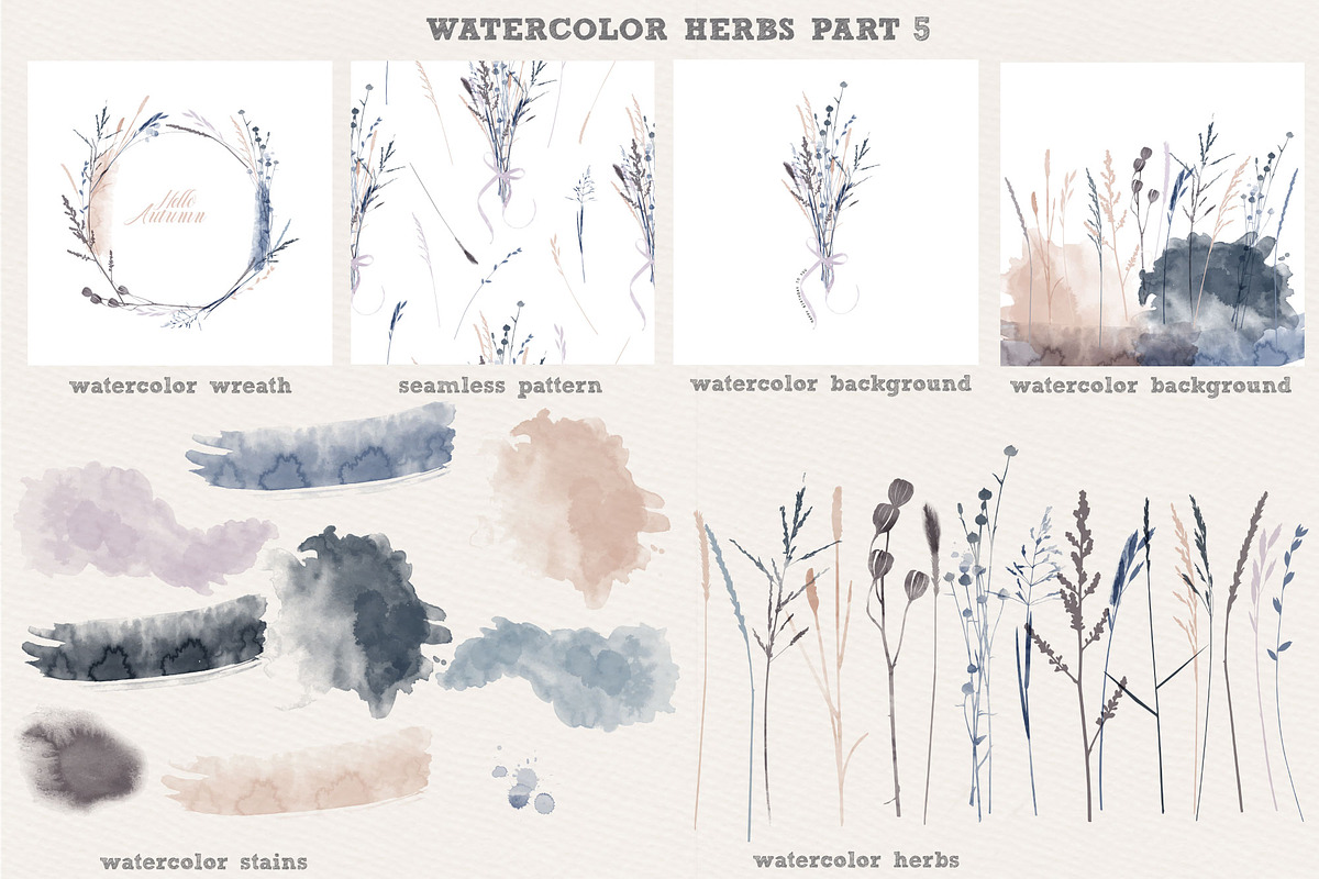 Watercolor herbs collection, a Decorative Illustration by Tatiana Davidova (Photo 6 of 8)